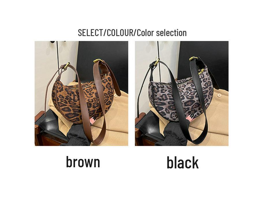 Retro Leopard Print Crossbody Bag: Autumn/Winter Fashion Versatile One-Shoulder Women's Dumpling Bag