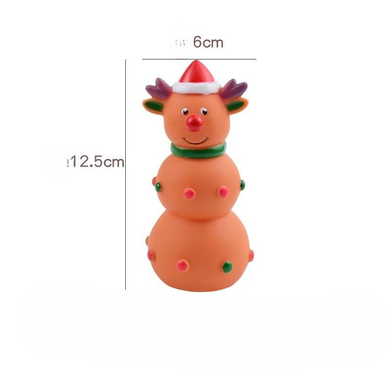 Christmas New Style Rubber Toy Christmas Tree Christmas Elk - Chewable and Grinding Toy for Pets with Sound Function