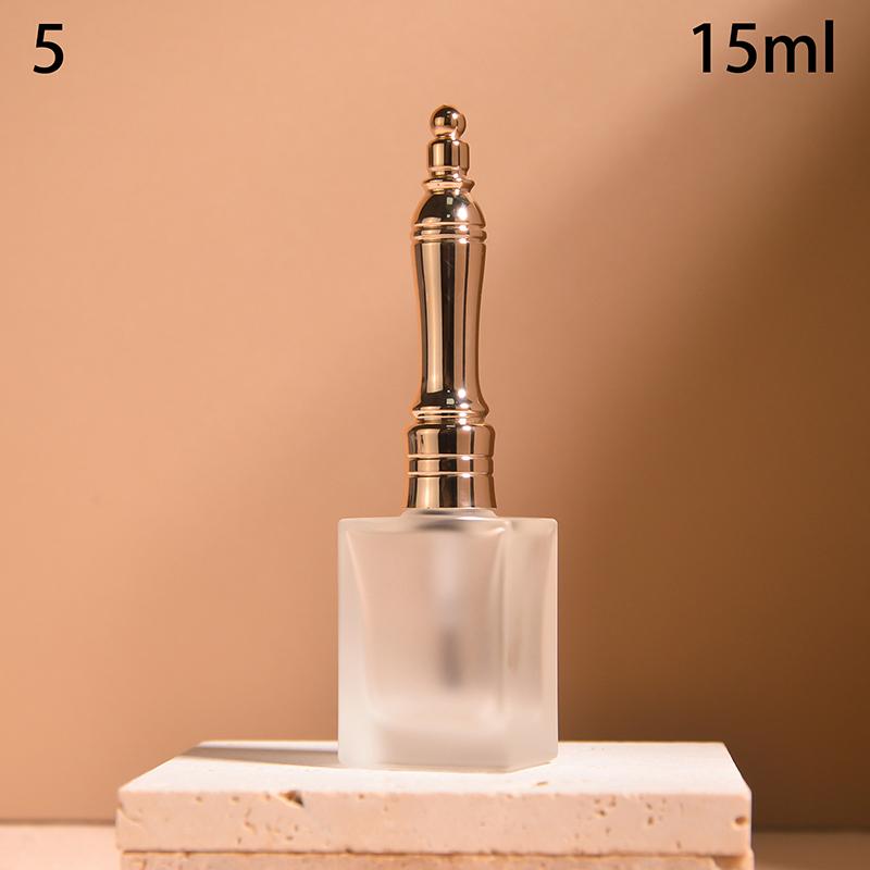 15Ml Empty Transparent Frosted Glass Nail Polish Bottle Empty With Lid Brush Cosmetic Containers Nail Glass Bottles With Brush