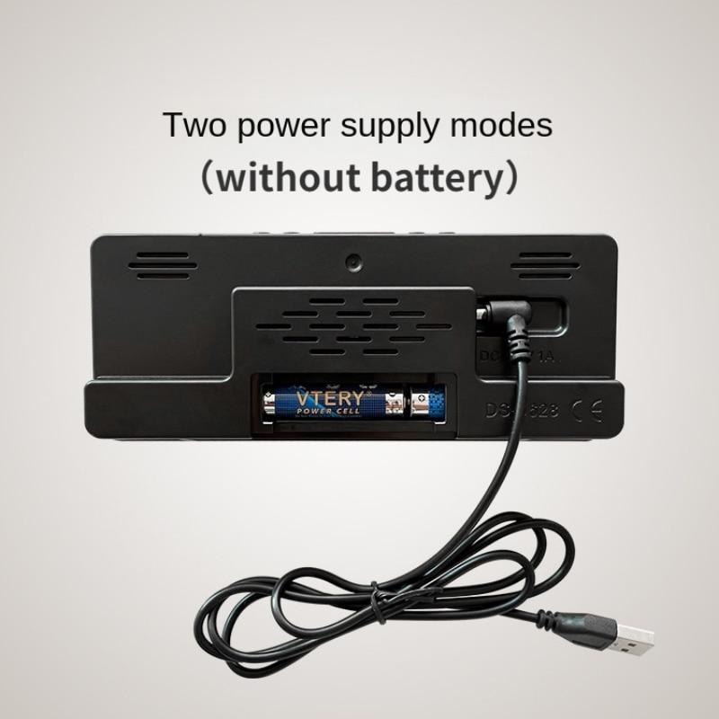 Led Mirror Alarm Clock Voice Control Digital Table Clock Temperature Snooze Display Night Mode Bedroom Bedside Clock Home Decor