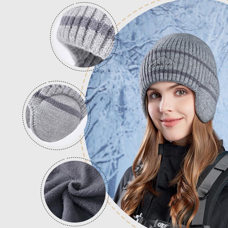 Зимняя вязаная шапка для защиты ушей — фото 4