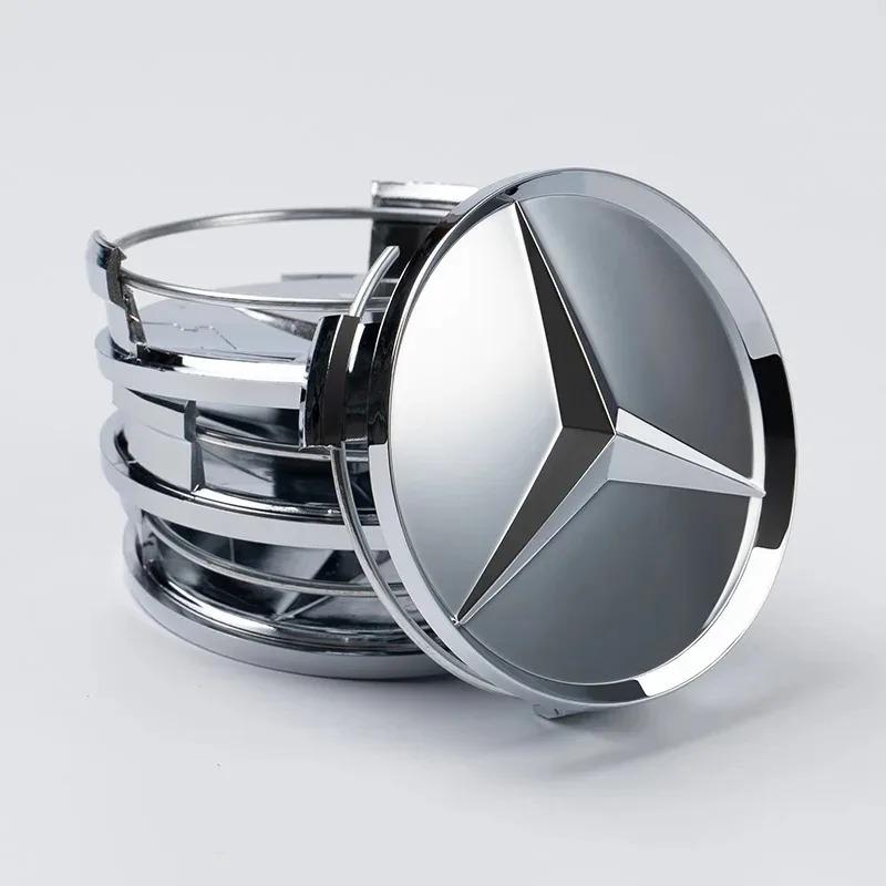 New Mercedes Benz 75mm Wheel Center Hub Caps Set of 4 with Benz Emblem for W203 W206 W220 W205 W211 W212 Car Tire Rim Covers DH1 QQ60