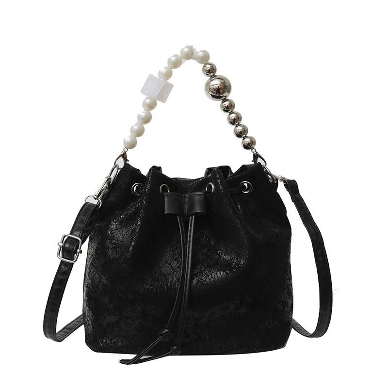 Fashionable 2024 Street Style Pu Chain Bucket Bag For Women With Quilted Stitching