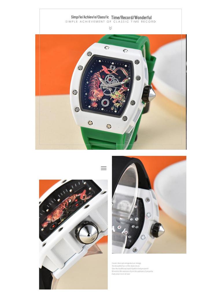 Drache Tiger Totem Quarz Herrenuhr - Kräftiger Europäischer & Amerikanischer Stil für Jugendliche