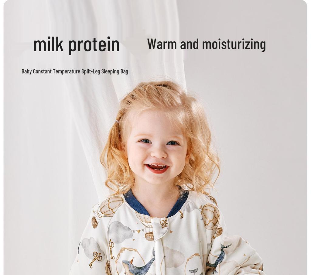 Quilted Baby Sleeping Bag with Removable Sleeves for Autumn/Winter, Split-Leg Design, Anti-Kick, Class A Warmth