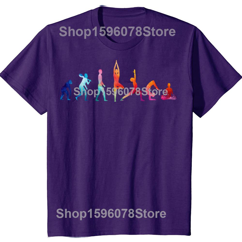 Funny Evolution of Yoga Graphic T Shirts Men Women Pure Cotton Humor Streetwear Tee Shirt Short Sleeve Unisex Loose Clothing