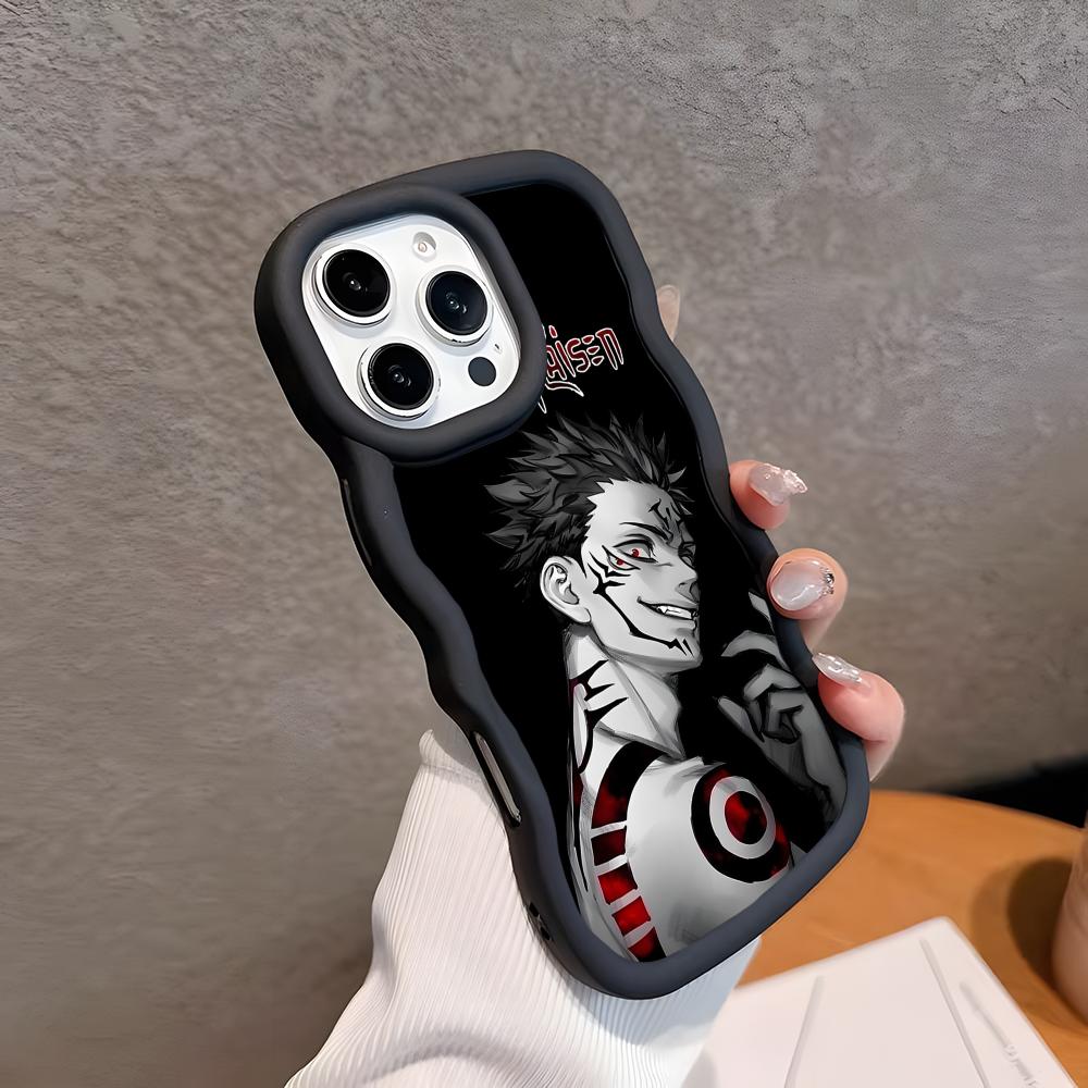 Jujutsu Kaisen Sukuna Mobiele Telefoonhoesje voor iPhone 17 16 15 14 13 12 11 Air Pro Max Plus Golvende Rand TPU Kleurrijke Cover Mobiele Telefoons