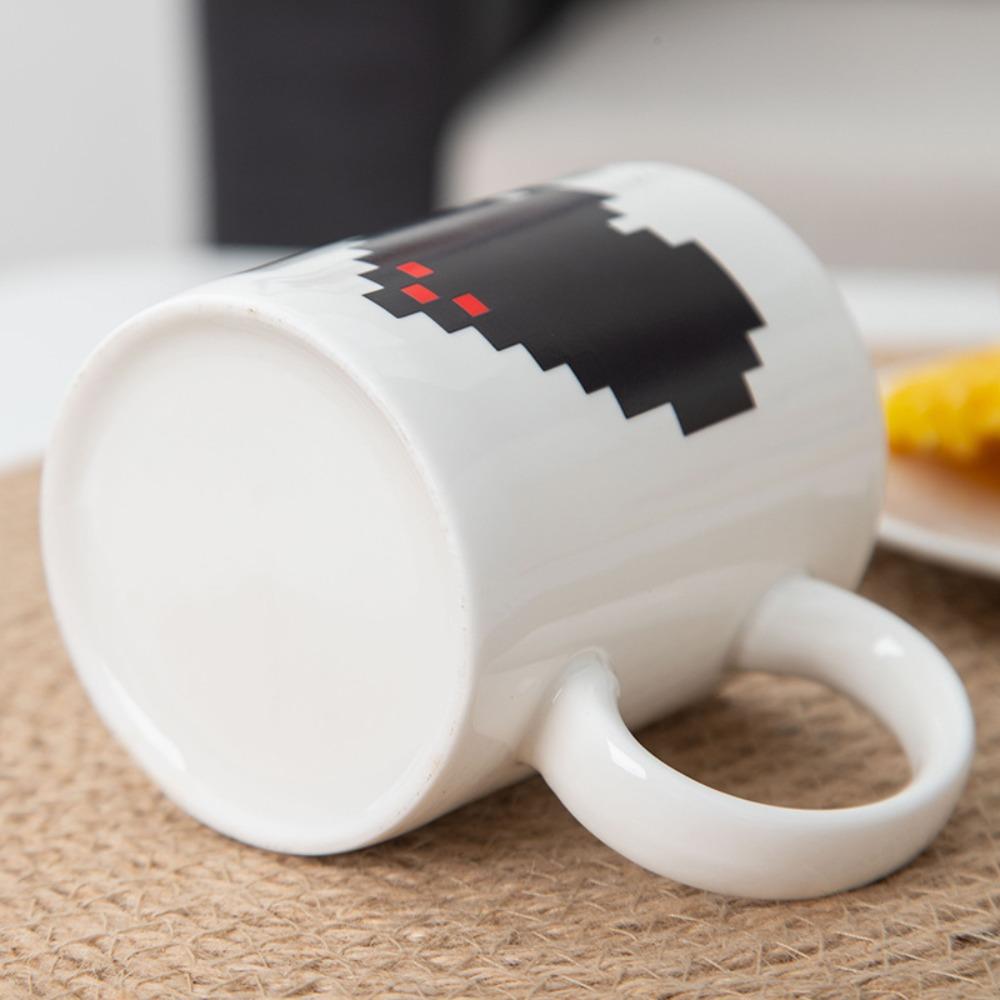 Minimalist Style Color-changing Heart Ceramic Cup Heat-resistant Tea Mug  Couple