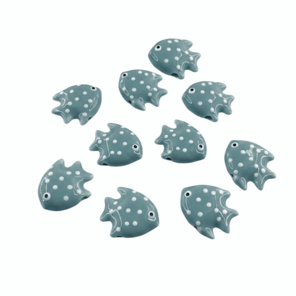 Colorful Fish Ceramic Beads Kawaii Loose Beads Fun Tropical Spacer Beads  Bracelet