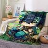 1Pc Genshin Impact Anime Character Blanket Soft Comfortable Polyester Blanket All Season Use Suitable Bedroom Office Outdoor Christmas Gift Choice Pri