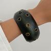 DIEZI 3 Stil Hip Hop Vintage Holz Breite Armreifen Mode Goldfarbe Metall Rund Geometrisch Armreifen Für Frauen Männer Schmuck