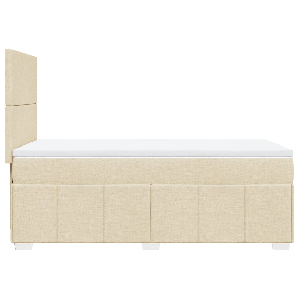 Box Spring Bed with Mattress Cream 90x200 cm Fabric