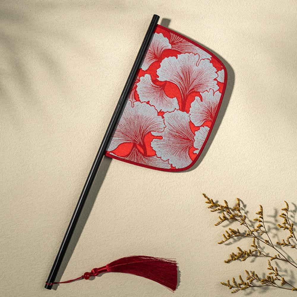 Long Handle Chinese Style Fan Exquisite Decorative Fan Home Decoration Hand Held Fans  Summer