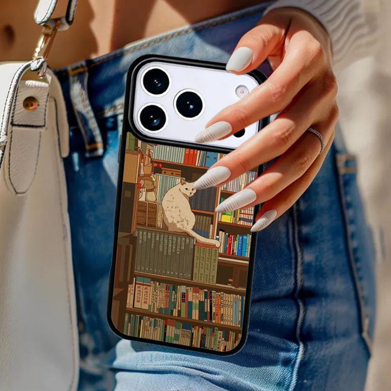 Read books Library Bookshelf Phone Case For iPhone 17 Air 14 15 13 12 Max Cover For Apple 16e 11 Pro Max Plus Coque