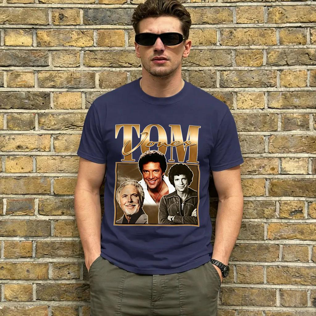 Maglietta in Cotone Tom Jones per Unisex Estate Streetwear Magliette Girocollo Hipster T-shirt Oversize Abbigliamento con Fantasia