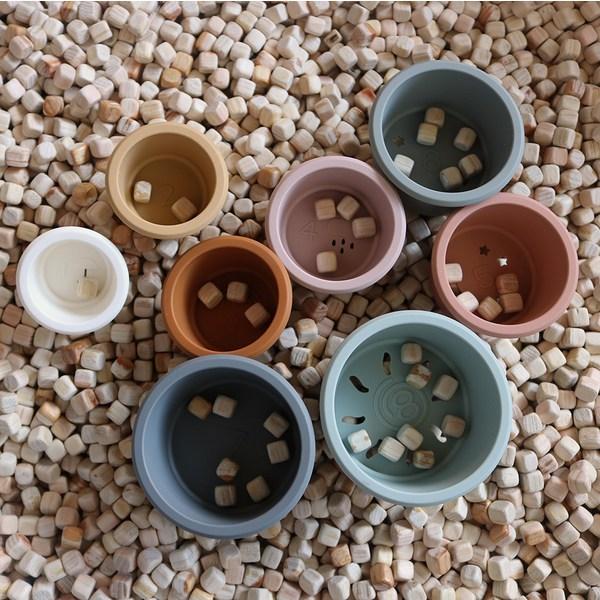 Bebekit Infant Silicone Stacking Cup, Good Afternoon, 1 Set, Korean Baby Products