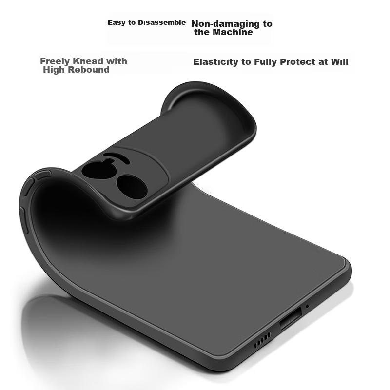 Phone Case for Vivo X70 Pro, Vivo X70 Pro Protective Cover, Full Lens Protection Upgraded Frosted Anti-Drop Slim Silicone Soft Case - Midnight Black