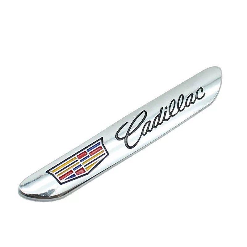 9.5x1.5cmMetal Car Fender Side Emblem Stickers Rear Trunk Badge for Cadillac ATS BLS CT4 CT5 CT6 CTS EXT SLS STS XT4 XT5 XT6 XTS