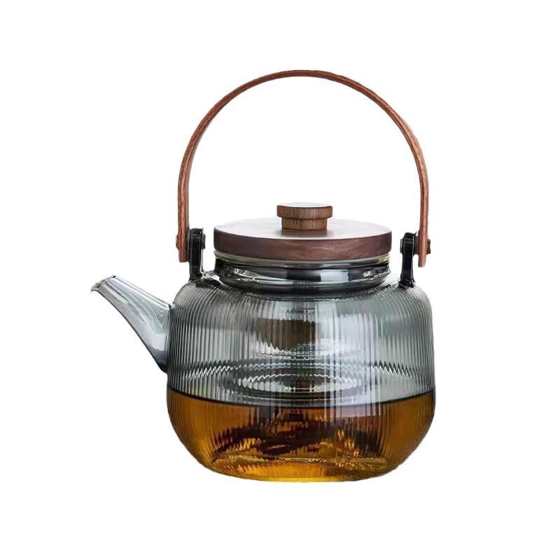 Cha Xun Walnut Wood Glass Teapot for Electric Stove
