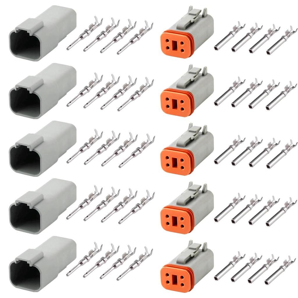 GUIRUIMOON Deutsch DT 4 Pin Connector Kit Waterproof Male Female Plug Socket Quick Disconnect