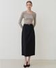 BIBYSEOB Back Slit Skirt Black [T61]