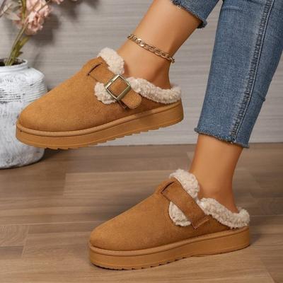 New Low-top Cotton Shoes for Women In Large Size, Round Toe, Thick Sole, Short Snow Boots