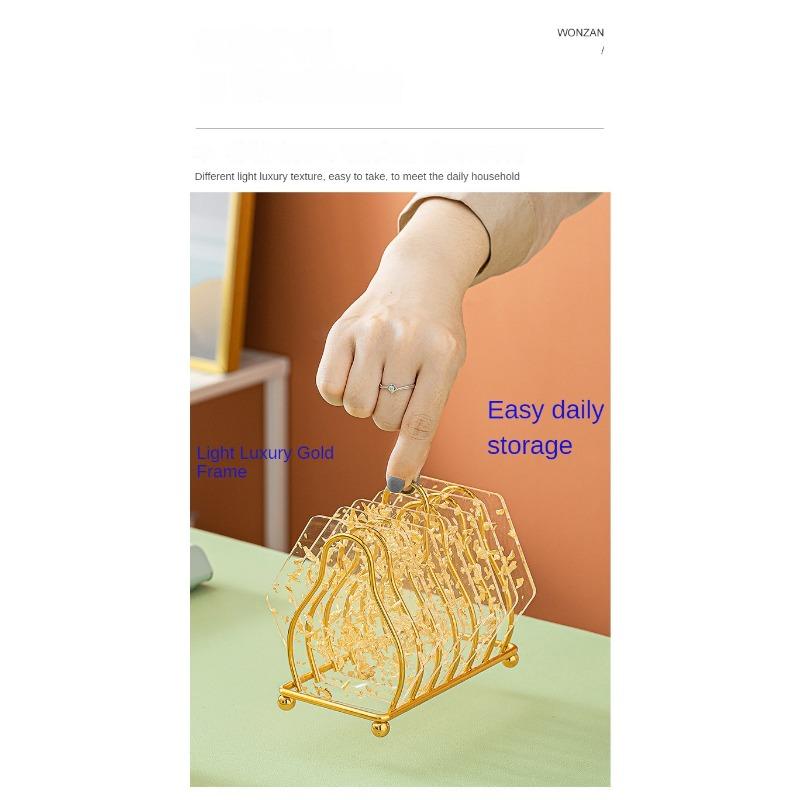 Acrylic Coaster Tea Cup Gold Foil Ins Same Creative Resin Table Mat Waterproof Heat-Resistant Mat Style Nordic Style