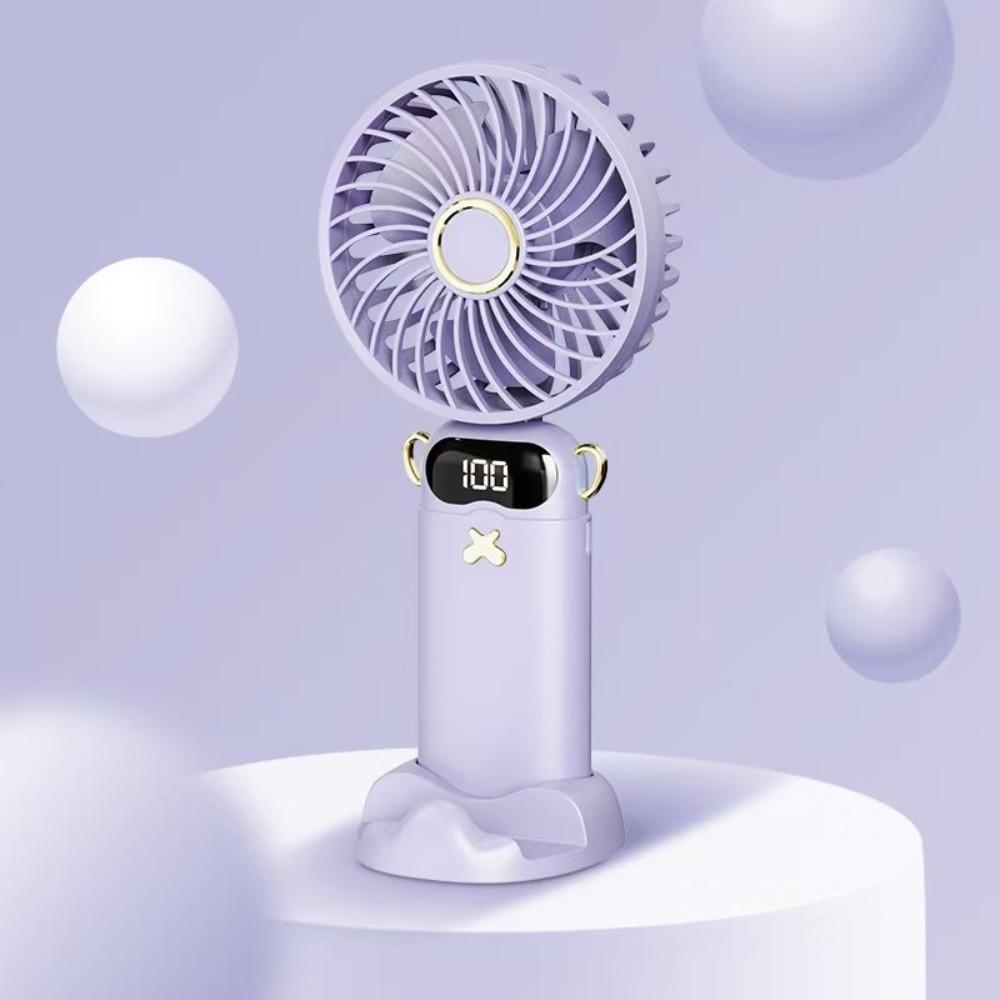 6000mAh Handheld Mini Fan 90° Foldable Rechargeable Cooling Fan 6 Speed Wind LED Digital Display Rechargeable Fan Summer