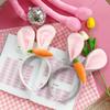 2 Pcs Cute Easter Plush Fluffy Rabbit Ears Hair Bands Party Fancy Prop Bunny Headband Party Decoration Gift