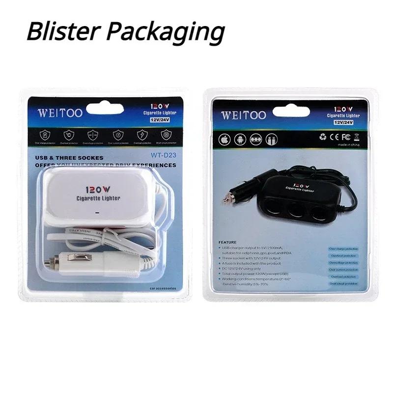 3-fach-Zigarettenanzünder-Splitter fürs Auto, Dual-USB, LED-Schnellladegerät, 120 W, 12 V, 24 V, Autoladegerät-Adapter für iPhone, GPS, Dashcam