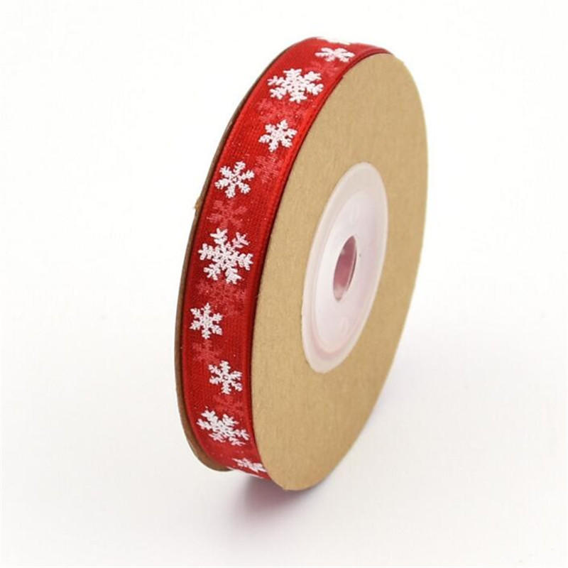 Christmas Printed Ribbons Crafts Sewing Clothing Gift Bow Natural Organza Satin Ribbon Wedding Diy Trim Fabric Decor Accessories