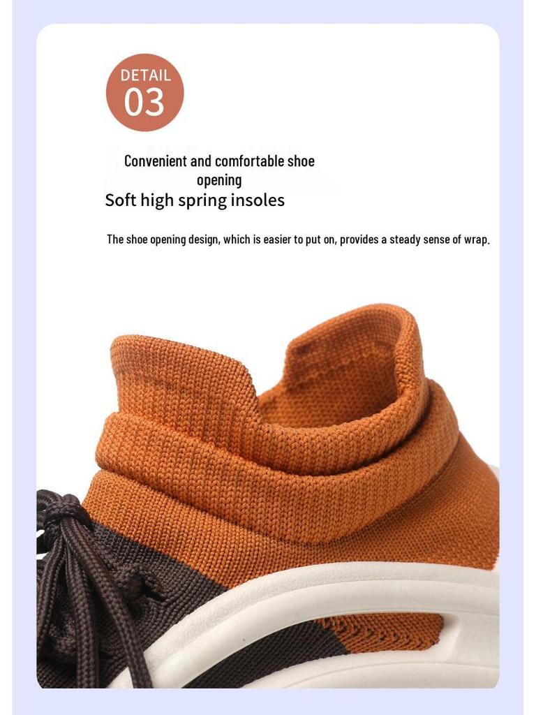 Damen Trendige Dicksohlige Flyknit Socken Schuhe - Weiche, Atmungsaktive, Lässige Frühling/Sommer Sneakers