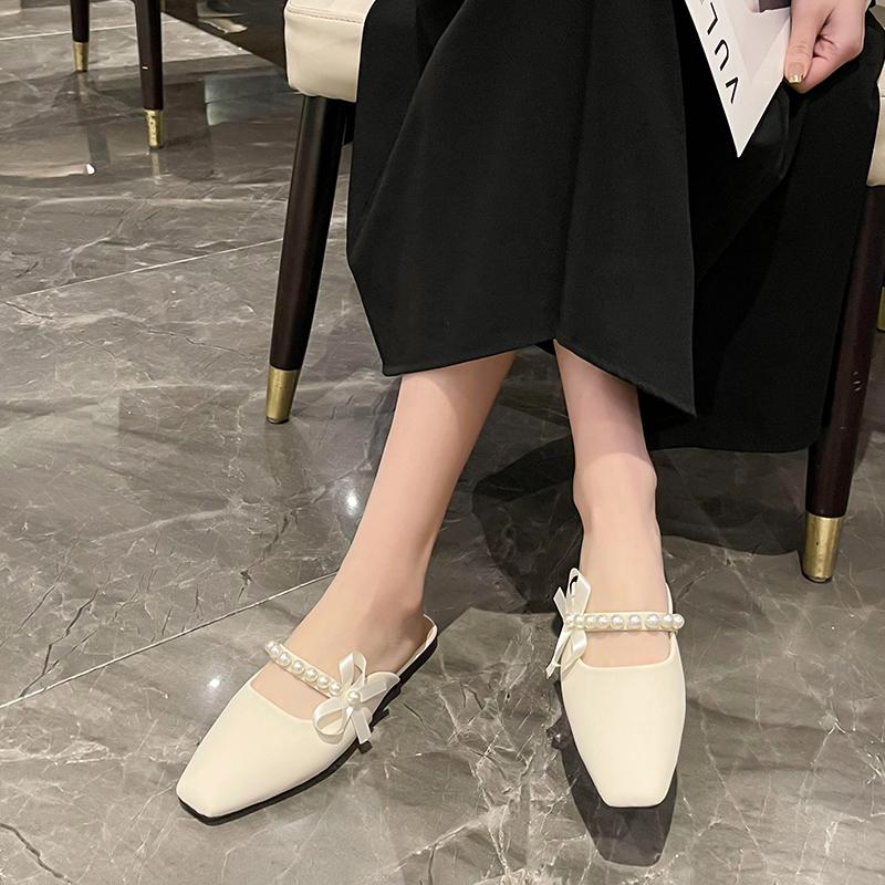 Fashion 2025 New Summer Pearl Elegant Casual Sandals and Slippers Fashionable Comfortable Shoes