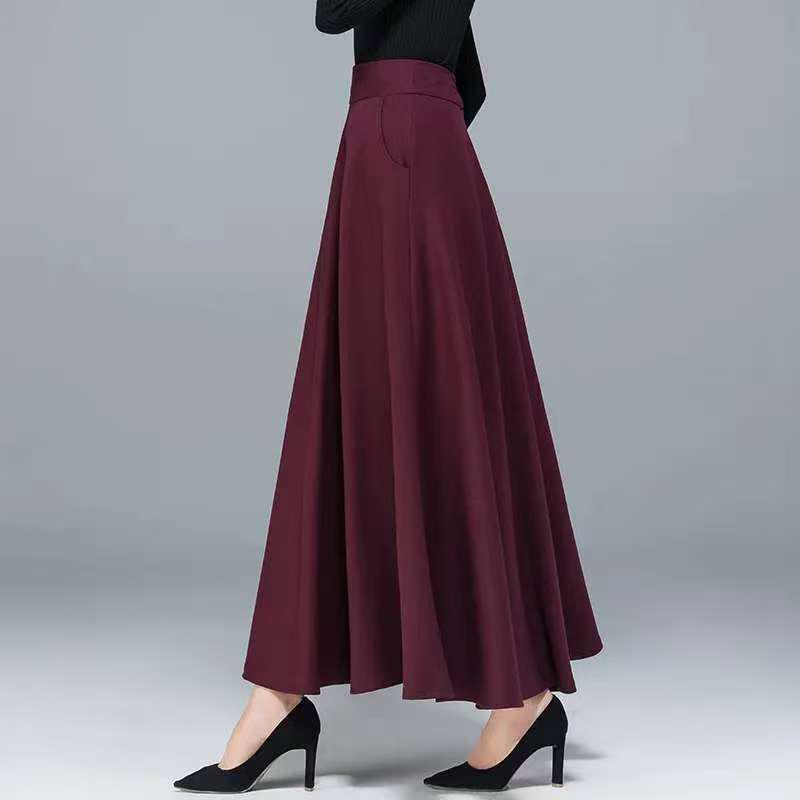 Plus Size A-Line Flowing Skirt – New Spring/Autumn Style for a Professional, Slimming Look