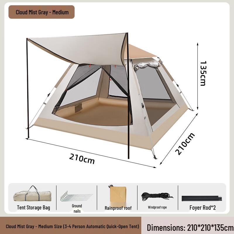 Portable Outdoor Camping Tent with Tarp 3-4 Person
