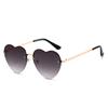Casual Heart Sunglasses Vintage Candy Color Half Frame Sunglasses UV Protection Y2K Gradient Sun Glasses