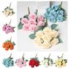 7 Heads Simulation Rose Flower Rolled Edge Flower Bouquet Rose Artificial Flower  Wedding Ornament