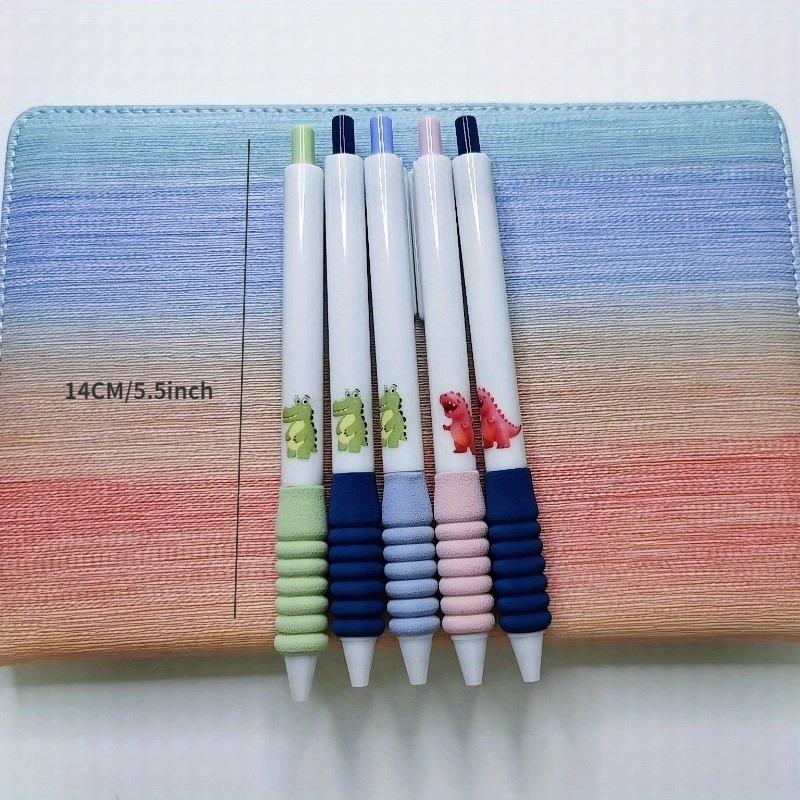 5PC Cartoon Anime Krokodýl a Dinosauří podpisová pera, učební potřeby, psací pera, děti jako černý inkoust