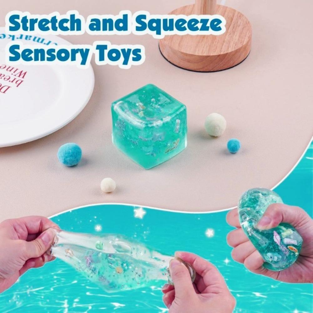 Toys Toys Kids  Childrens Kids  Childrens Ice Cube Cube Fidget - Sensory for with Real Sea Shells, Squishy Fidget Toy for  Adults Non-Toxic Squeeze