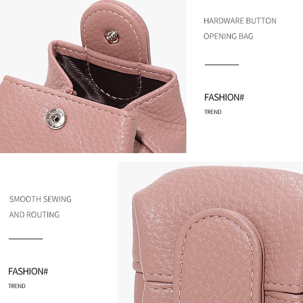 Mini Coin Purse Solid PU Wallets Earphone Storage Bag Casual Leather Storage Bag Coin Pocket Purse for Daily Use