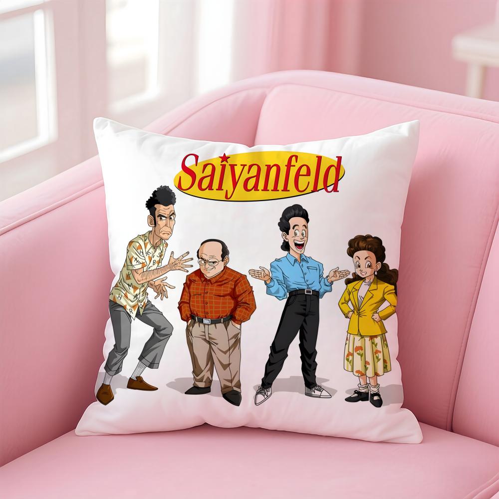 Funny Classic American TVSeries Movie SSeinfeld Cushion Cover Pillow Case Soft Skin Friendly Fabric  Concealed Zipper