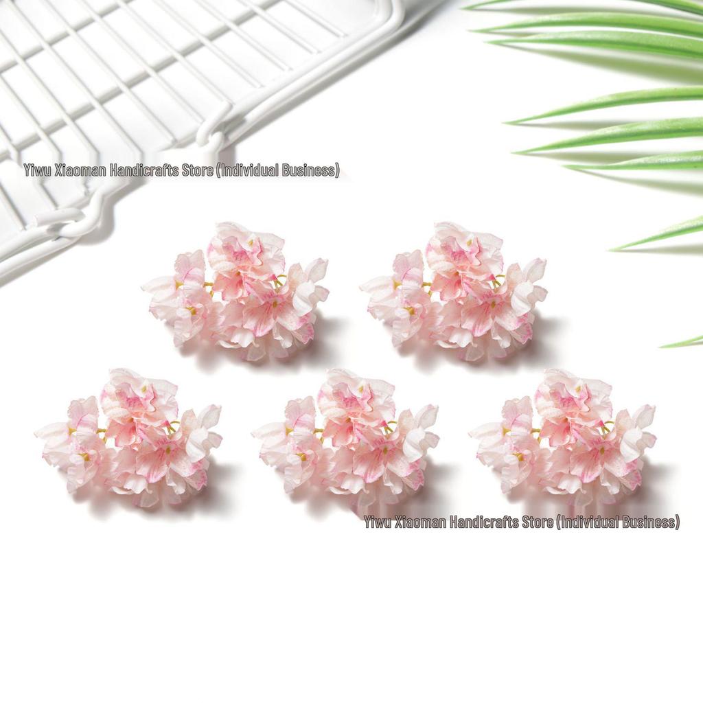 Multi-color Burned Edge Silk Hydrangea Hairpin – Creative DIY Hanfu Hair Accessory for Graduation Caps