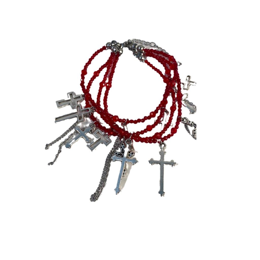 Cross Tassel Old Punk Rock Style Retro Court Style Light Luxury Niche High-end Versatile Bracelet Jewelry