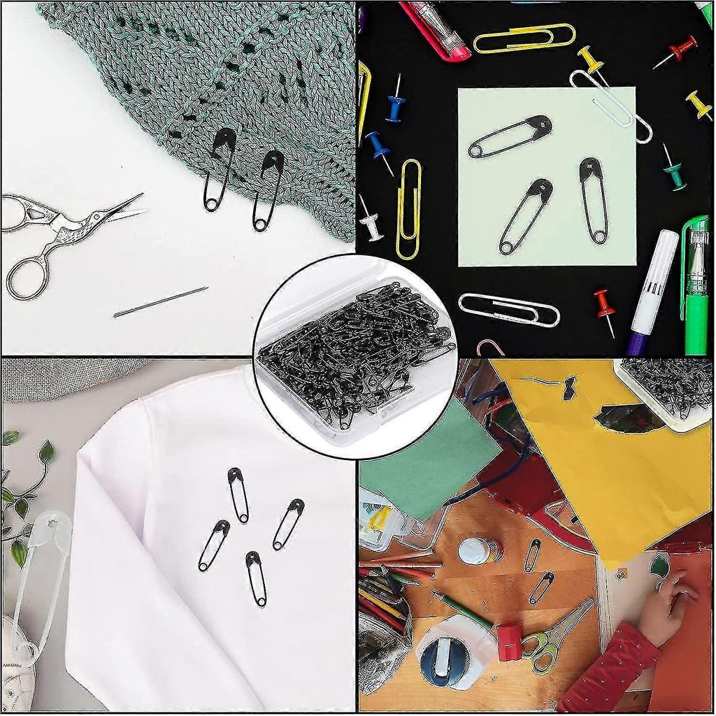 120 Pcs 19mm Mini Safety Pins Metal Safety Pins For Art Craft Sewing Jewelry Making (black) - CHUNCC