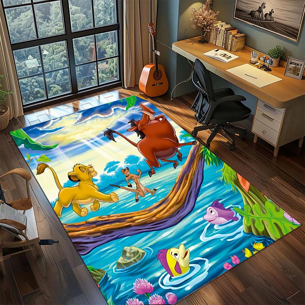 Lion King Tribal Style Simba Rug Carpet Large Area Rug Non Slip Washable Floor Mat Gamer Room Bedroom Home Decor