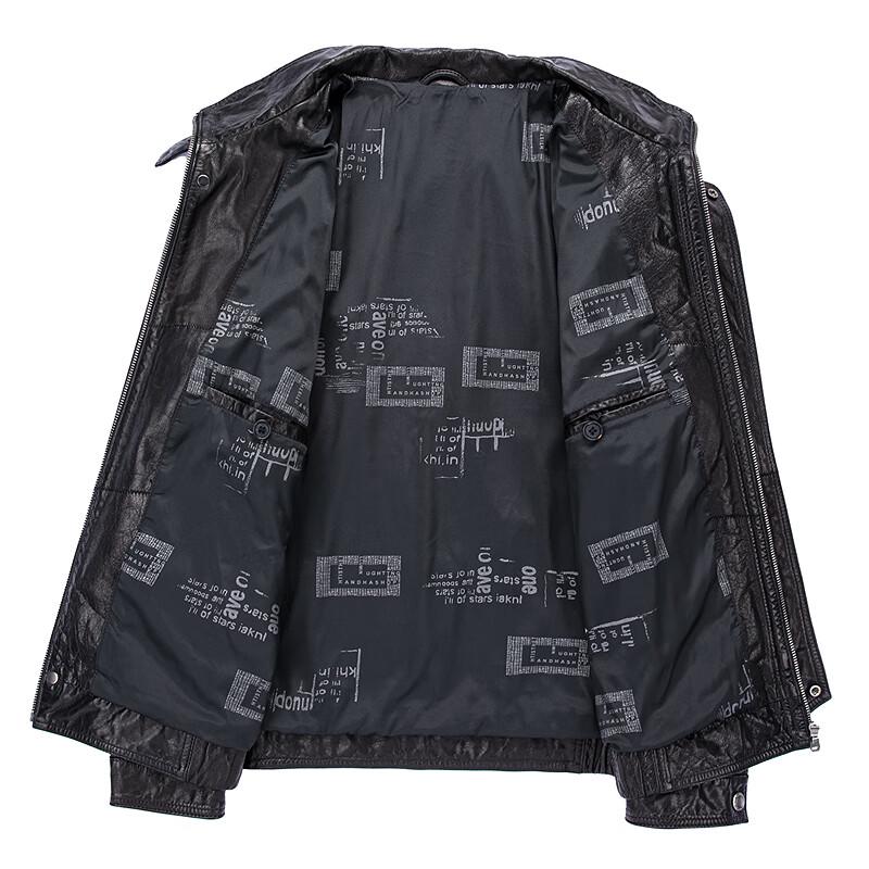 FAPAI Men's Nubuck Leather Stand Collar Jacket