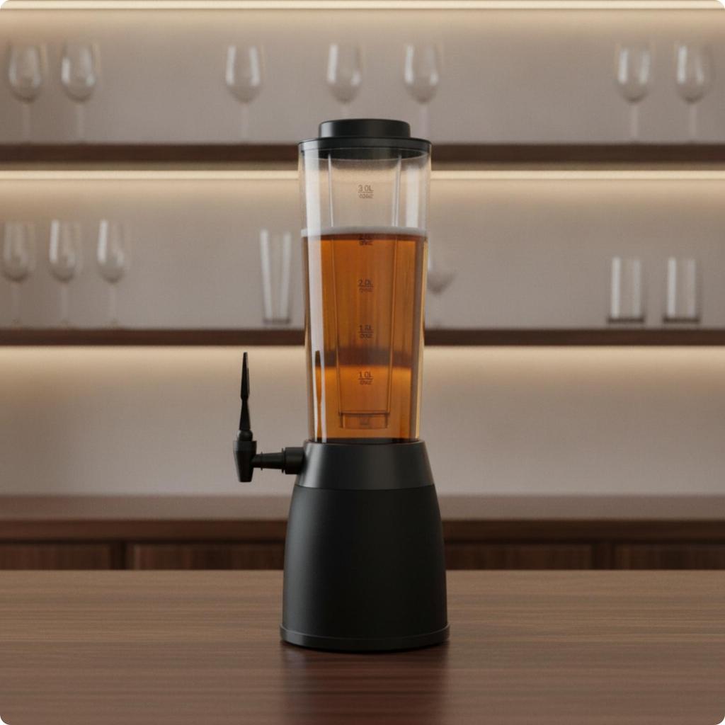 Beverage Dispenser with Spigot Clear Beer Draft-Style Sturdy for Hosts