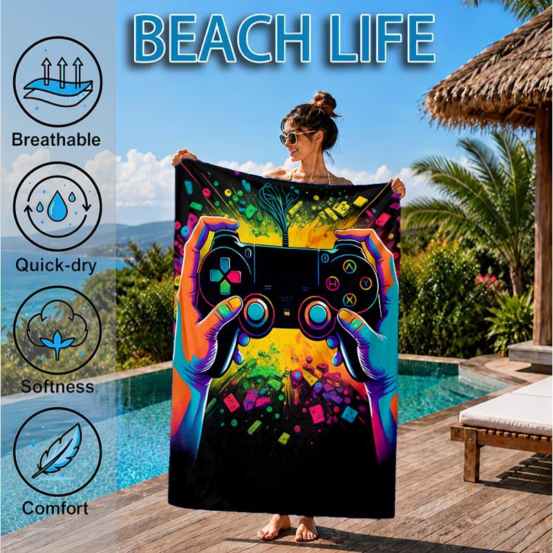 Colorful Gaming Adventure Beach Towel, Microfiber Beach Towel, Perfect For Pool, Beach, Travel, Home Decor Beach Party Fan Gifts