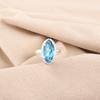 Swiss Blue Topaz Gemstone 925 Sterling Silver Jewelry Handmade Ring Gift For Her RR-64-1