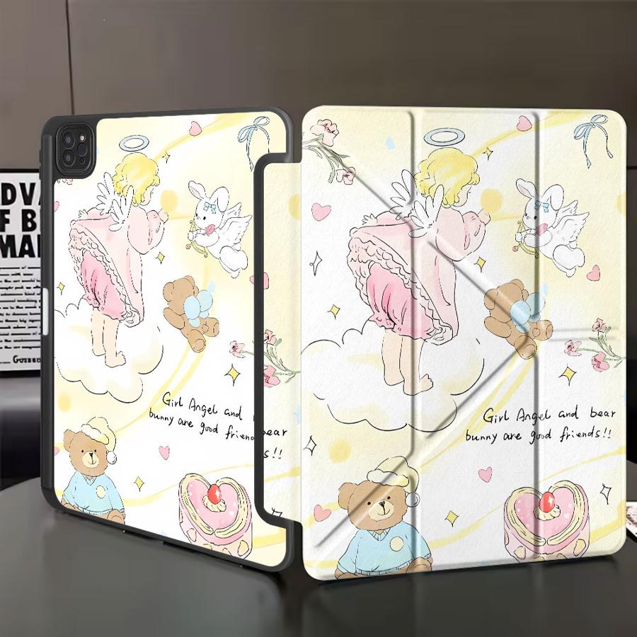 

Adorable Angel Tablet Case For iPad Air 4 5 M3 M2 1 2 M4 11inch Mini 6 7 Pro 2025 Pro 11th 10th 9th 8th 7th 12.9inch Holder iPad Mini 7 8.3